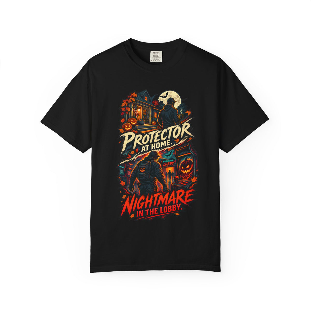 Halloween Gamer DAD Protector at Home - Nightmare in the Lobby T-Shirt