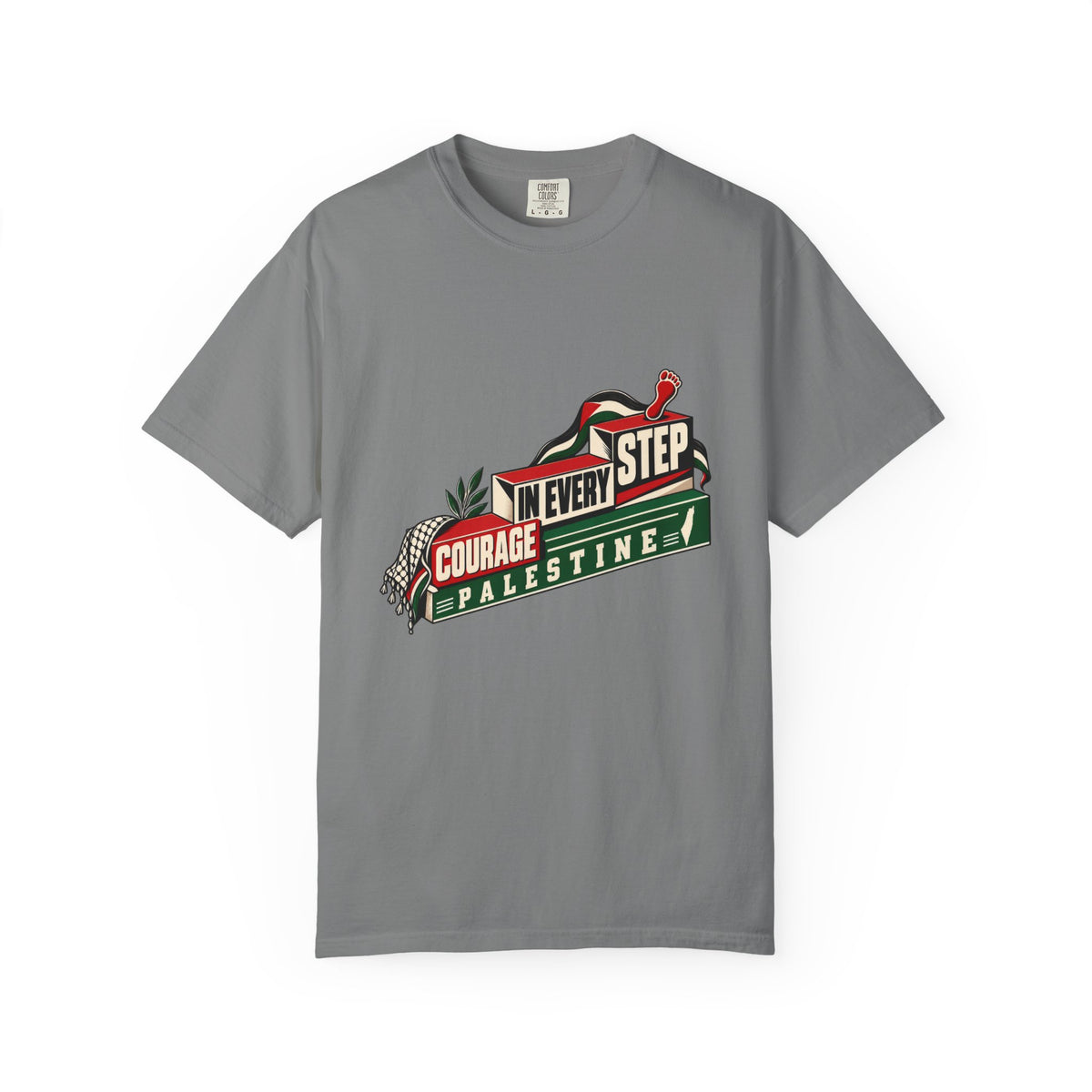 Palestine "Courage In Every Step" Graphic T-Shirt
