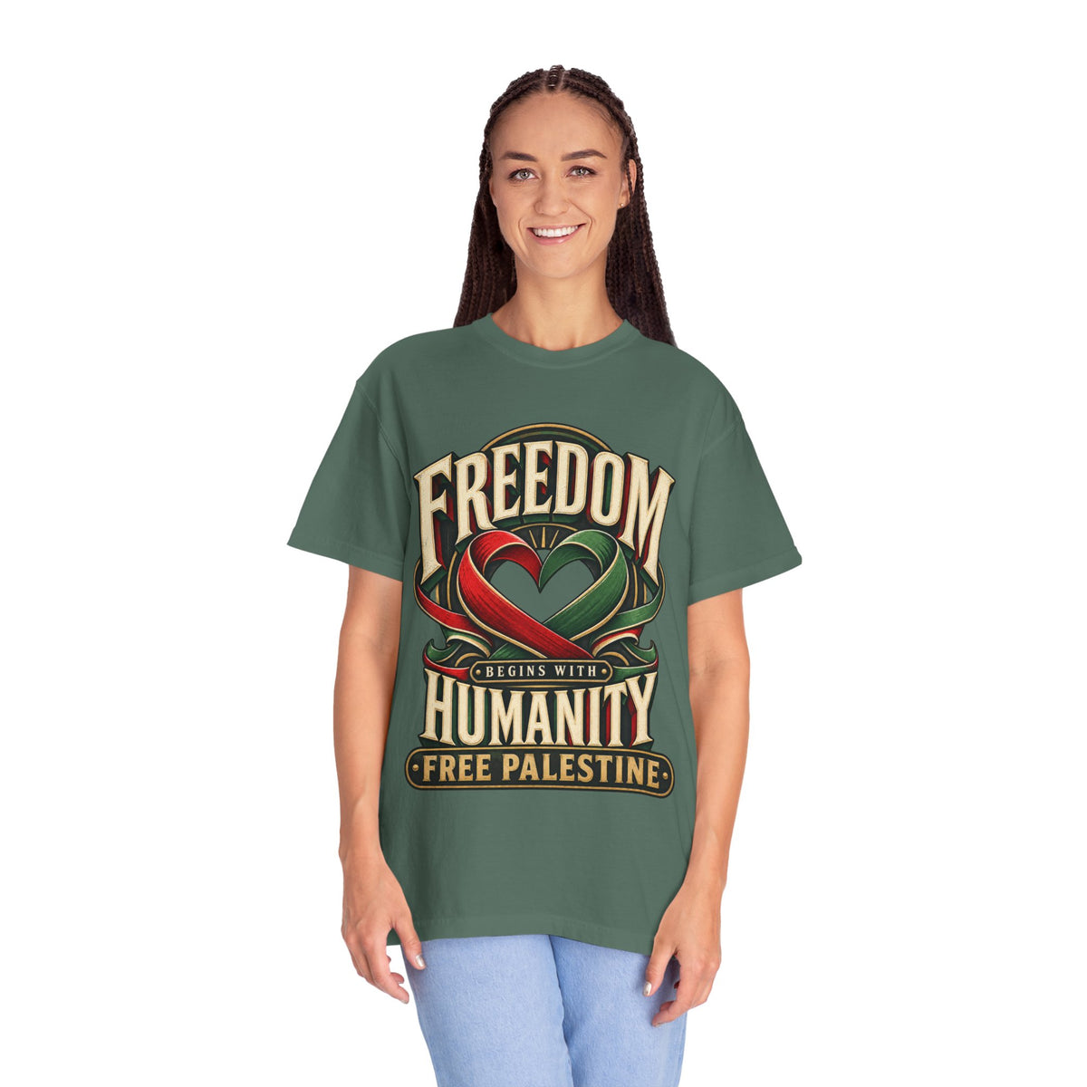 Freedom Begins With Humanity "Free Palestine" T-Shirt