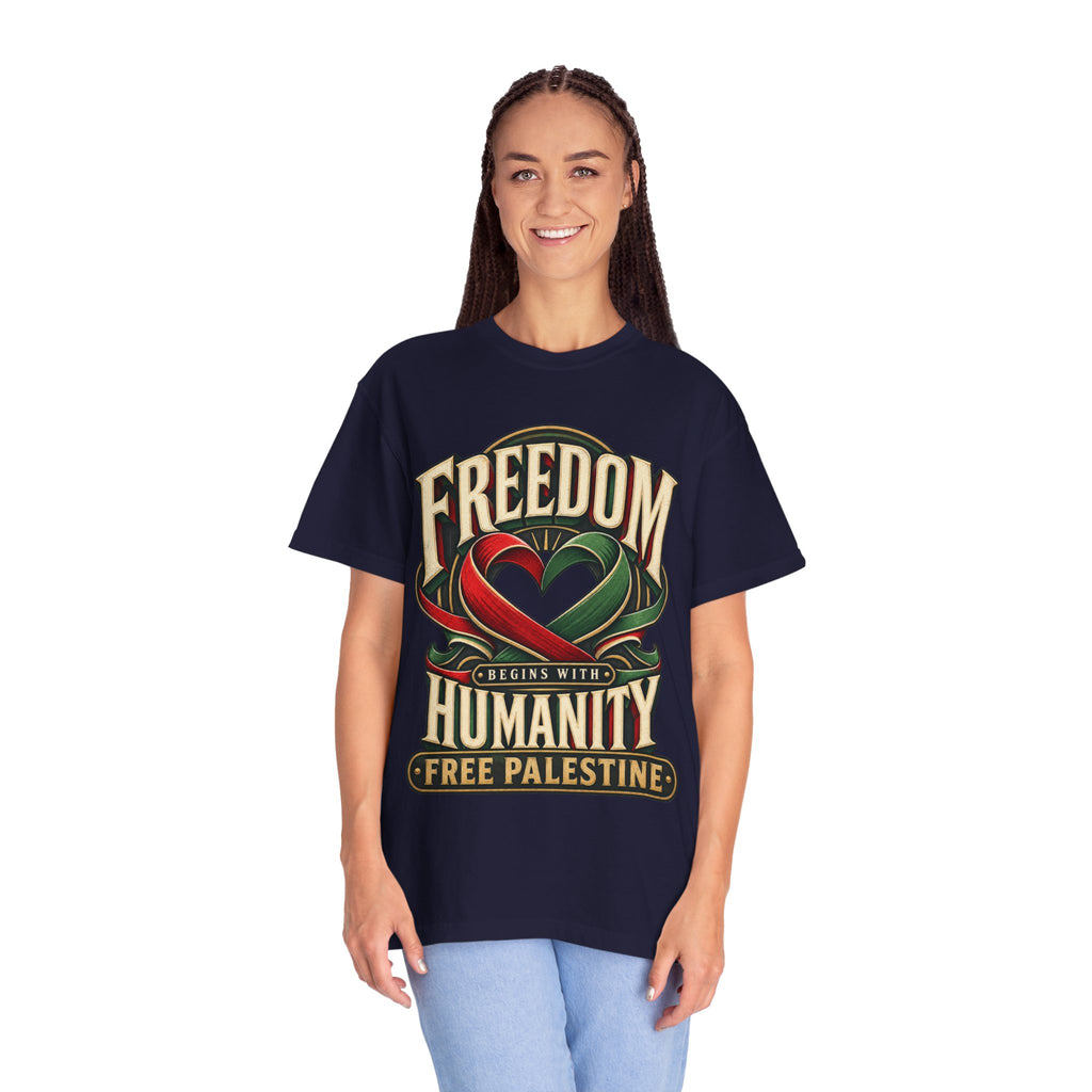 Freedom Begins With Humanity "Free Palestine" T-Shirt