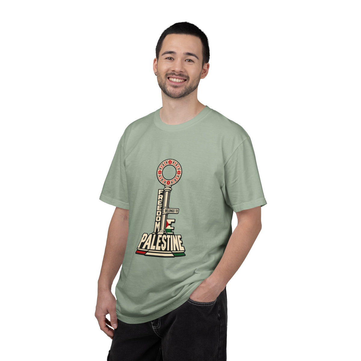 Palestine Freedom Key T-Shirt — Retro Solidarity Graphic Tee