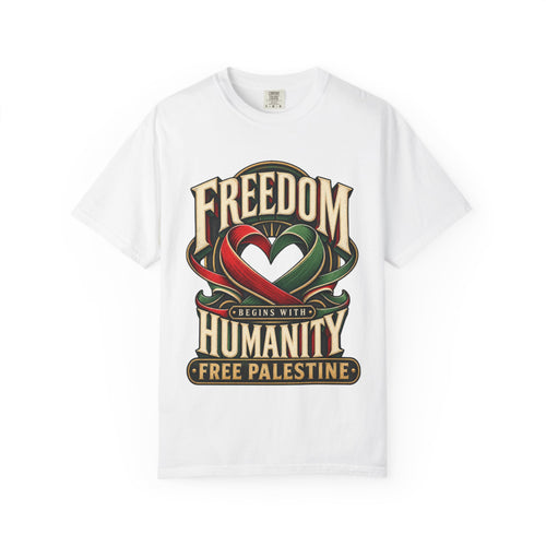 La liberté commence par l'humanité T-shirt « Palestine Libre »