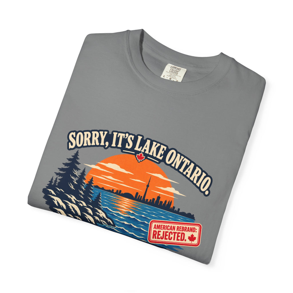 Lake Ontario Sunset T-Shirt — "Sorry, It's Lake Ontario" - Lake America Rejected