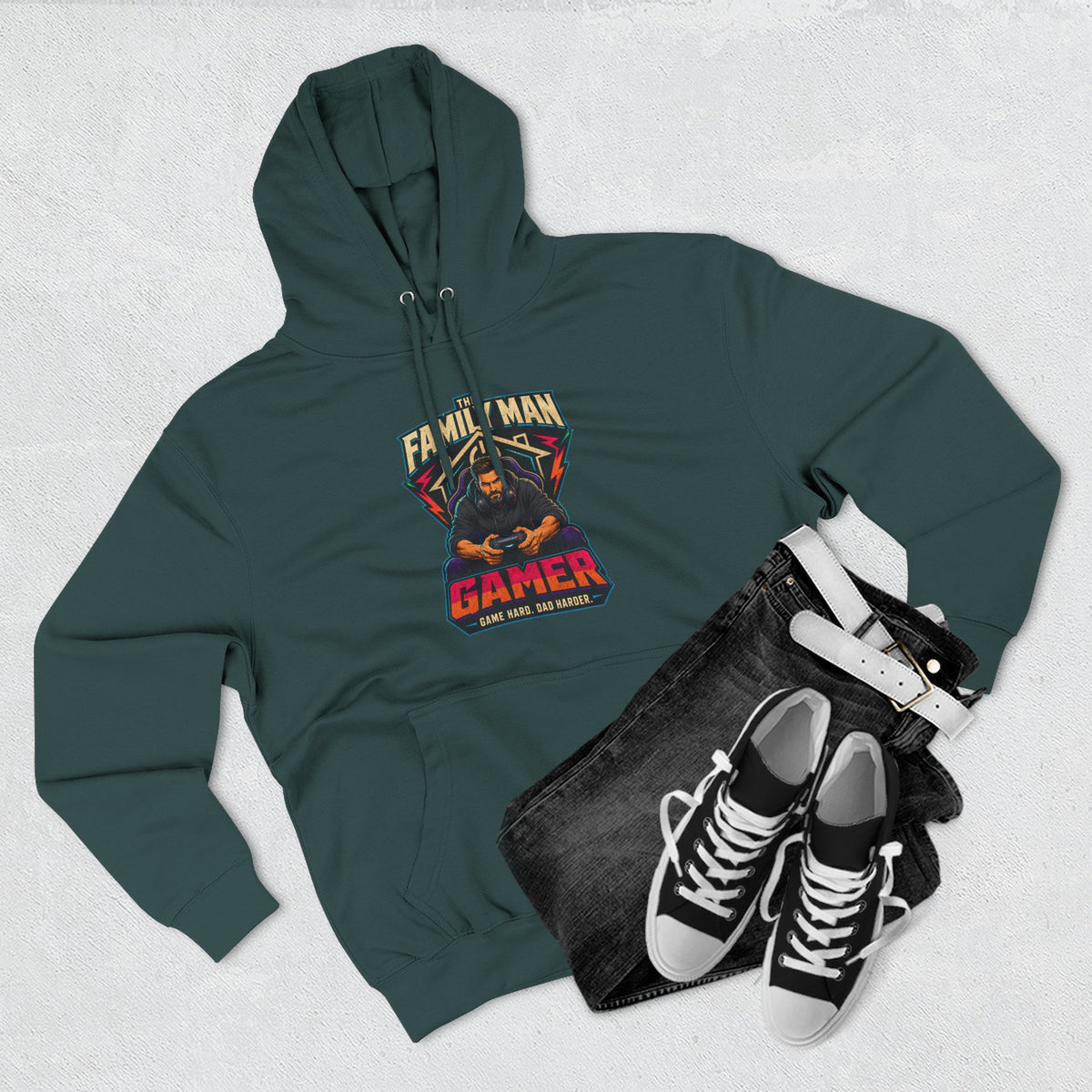 Sweat à capuche "Papa Gamer" — Pull graphique "Papa de famille et Gamer"