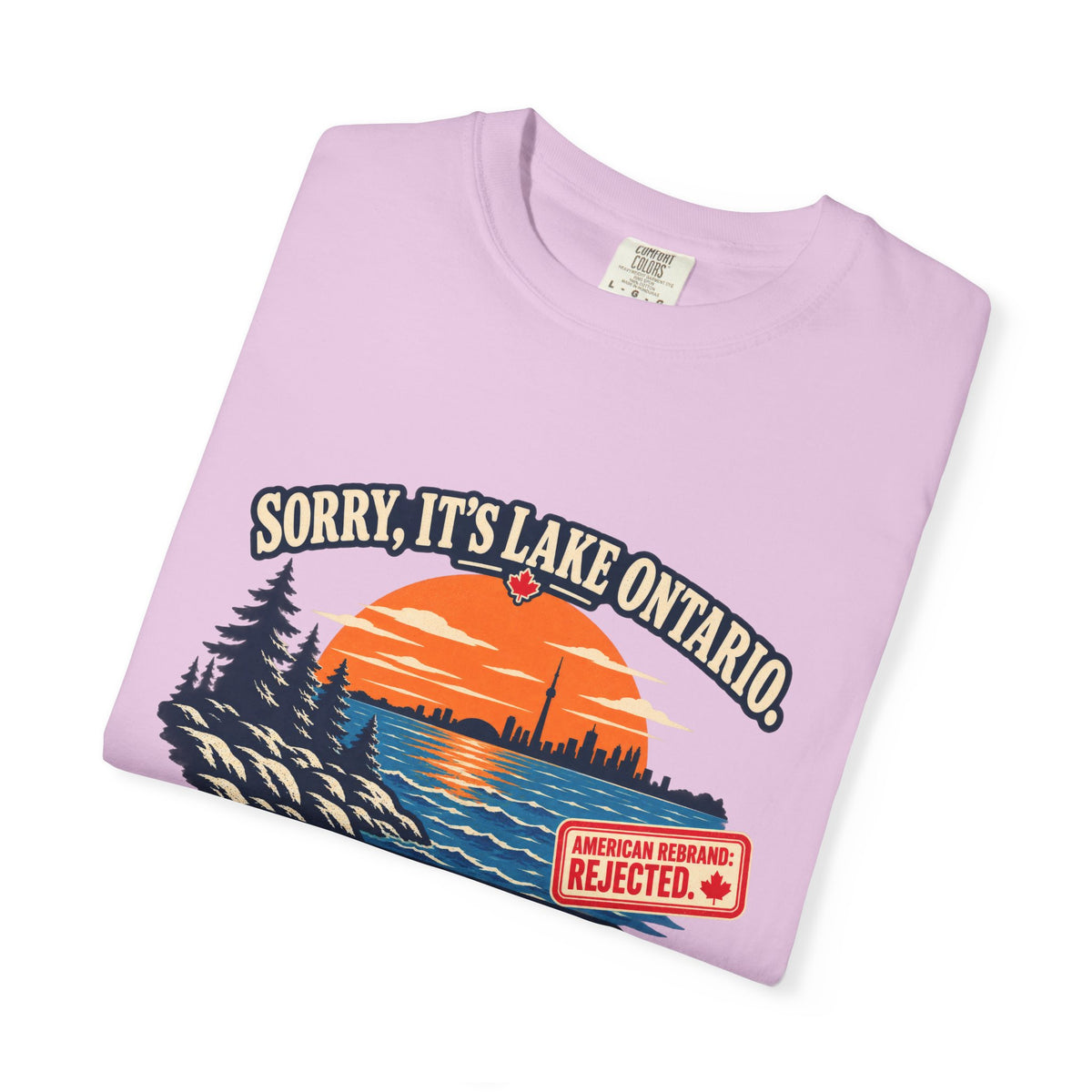 Lake Ontario Sunset T-Shirt — "Sorry, It's Lake Ontario" - Lake America Rejected