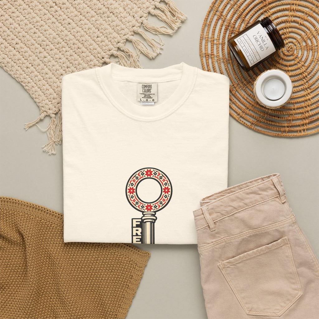 Palestine Freedom Key T-Shirt — Retro Solidarity Graphic Tee