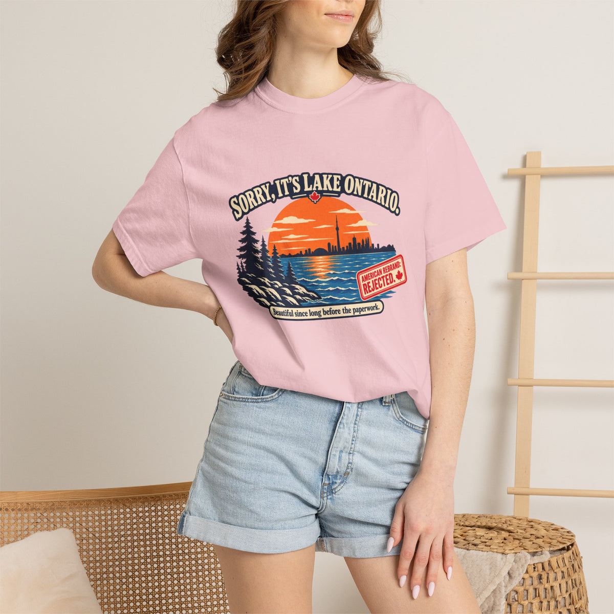 Lake Ontario Sunset T-Shirt — "Sorry, It's Lake Ontario" - Lake America Rejected