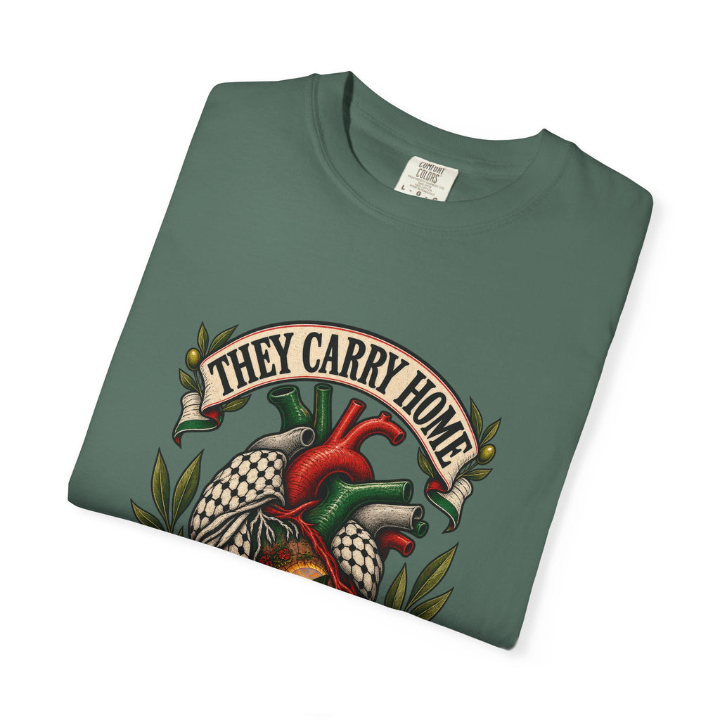 They Carry Home Heart T-Shirt — Free Palestine