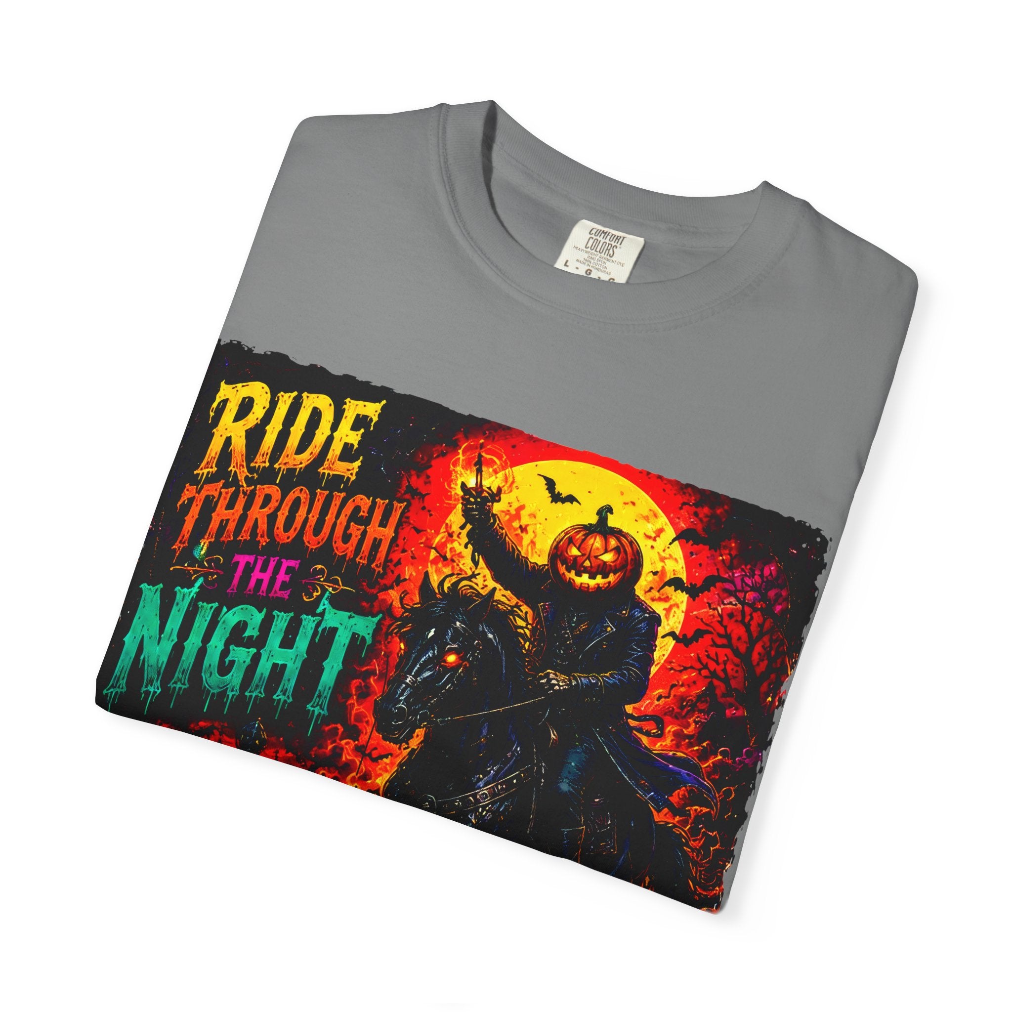 Ride Through the Night Halloween T-Shirt — Headless Horseman Graphic Tee
