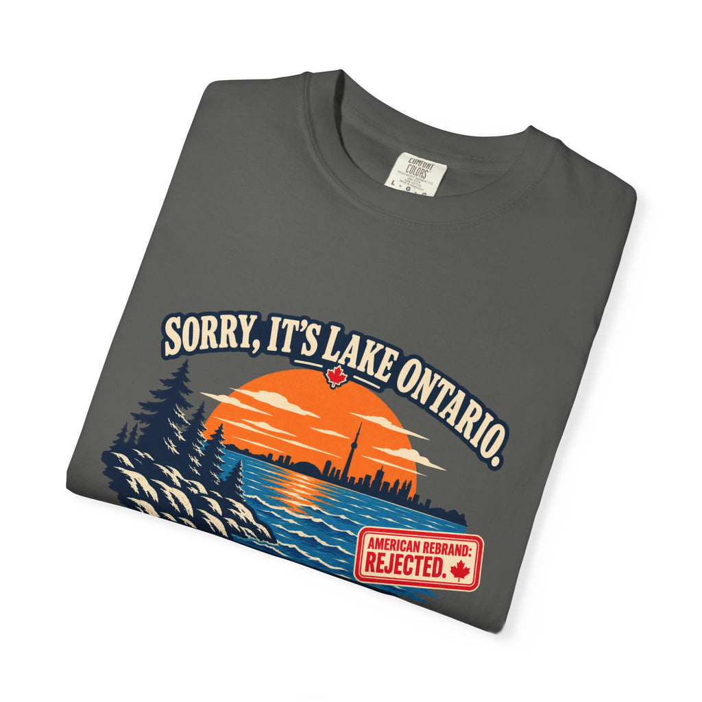 Lake Ontario Sunset T-Shirt — "Sorry, It's Lake Ontario" - Lake America Rejected