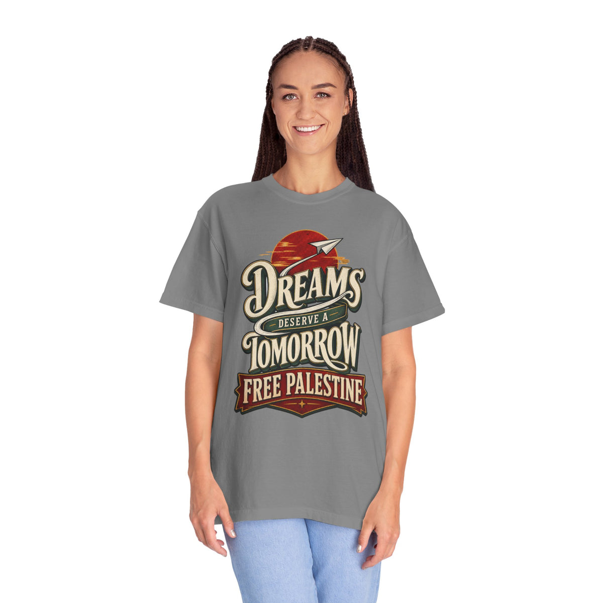 T-Shirt — "Dreams Deserve a Tomorrow: Free Palestine" Vintage Graphic Tee