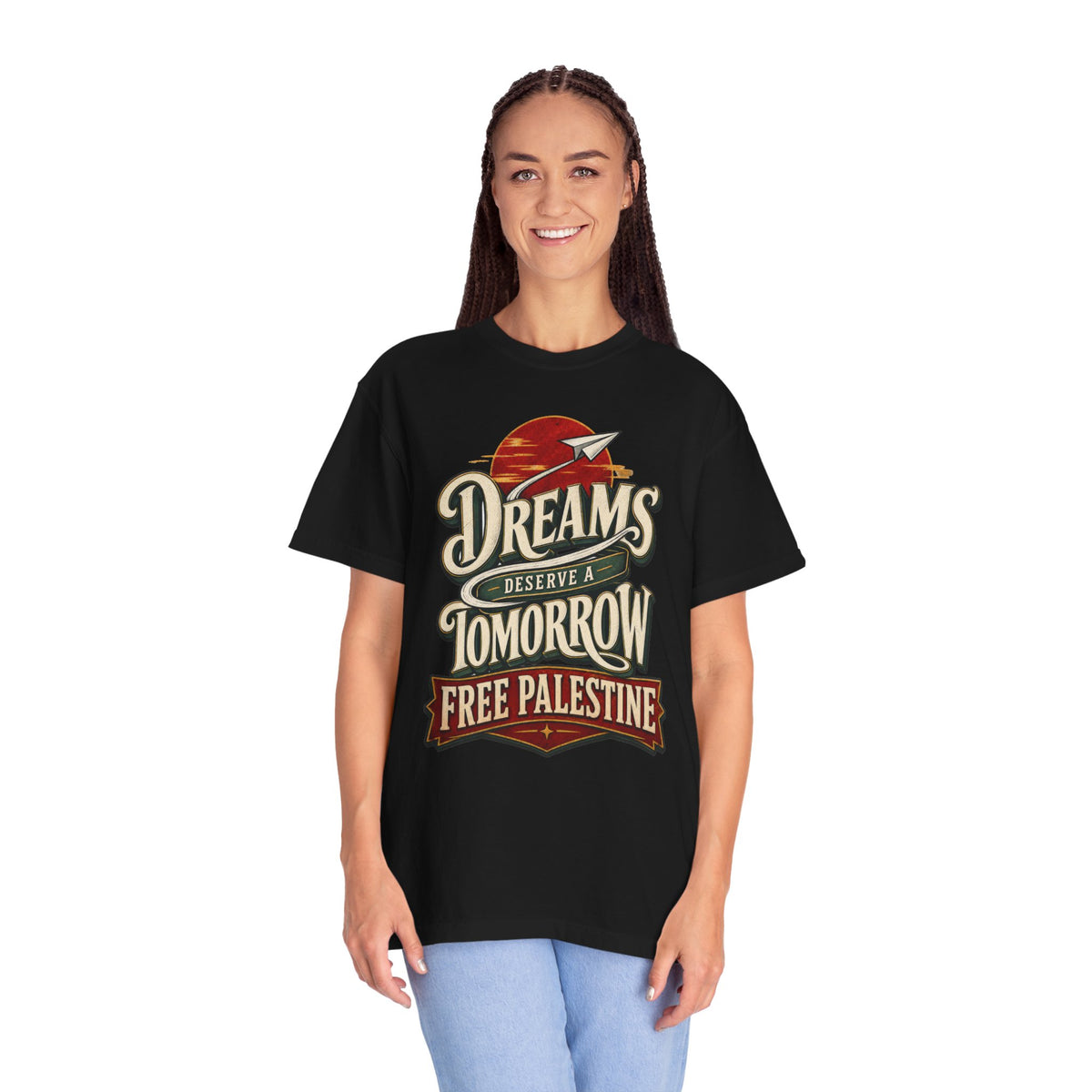 T-Shirt — "Dreams Deserve a Tomorrow: Free Palestine" Vintage Graphic Tee