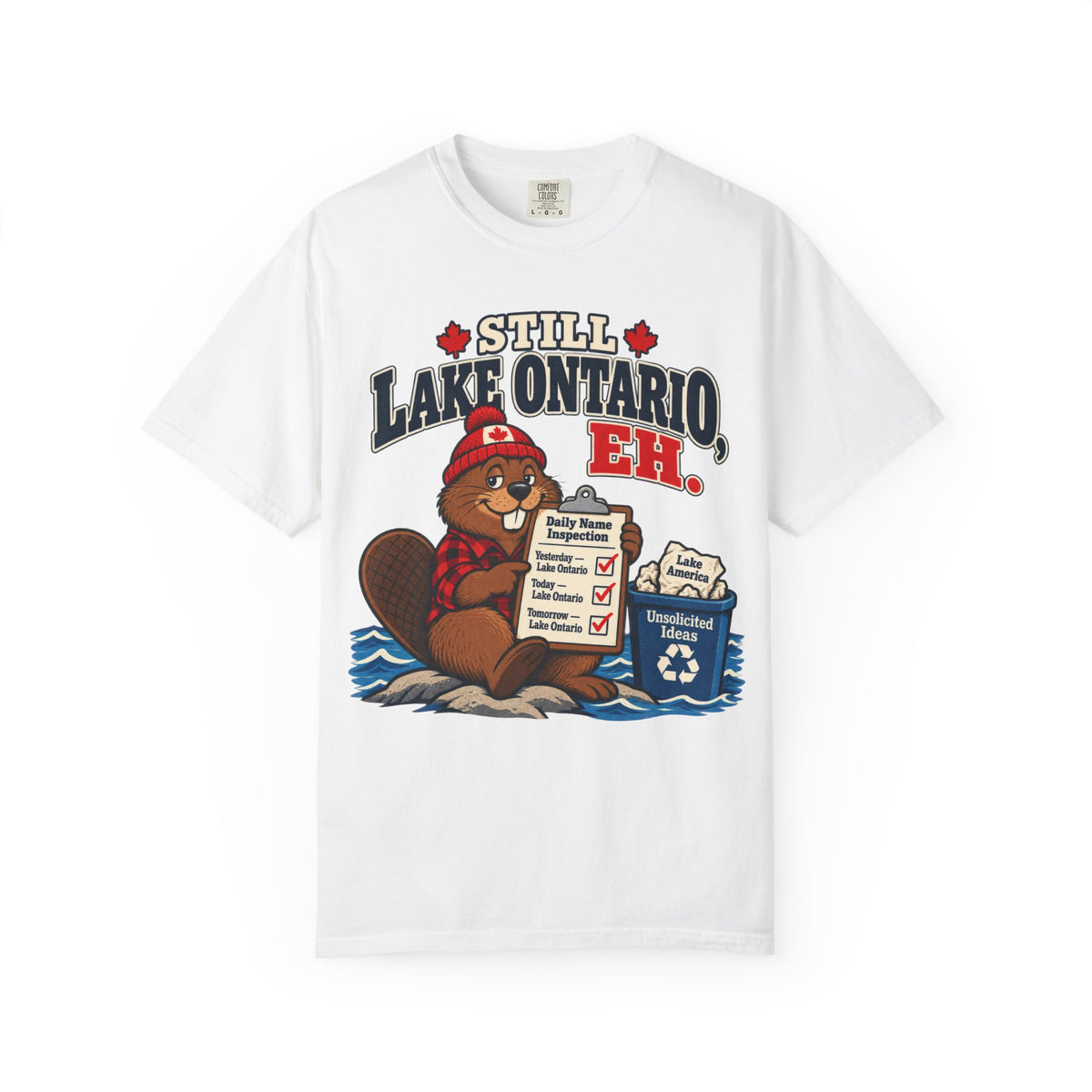Still Lake Ontario, Eh T-Shirt — Cute Canadian Beaver Graphic Tee