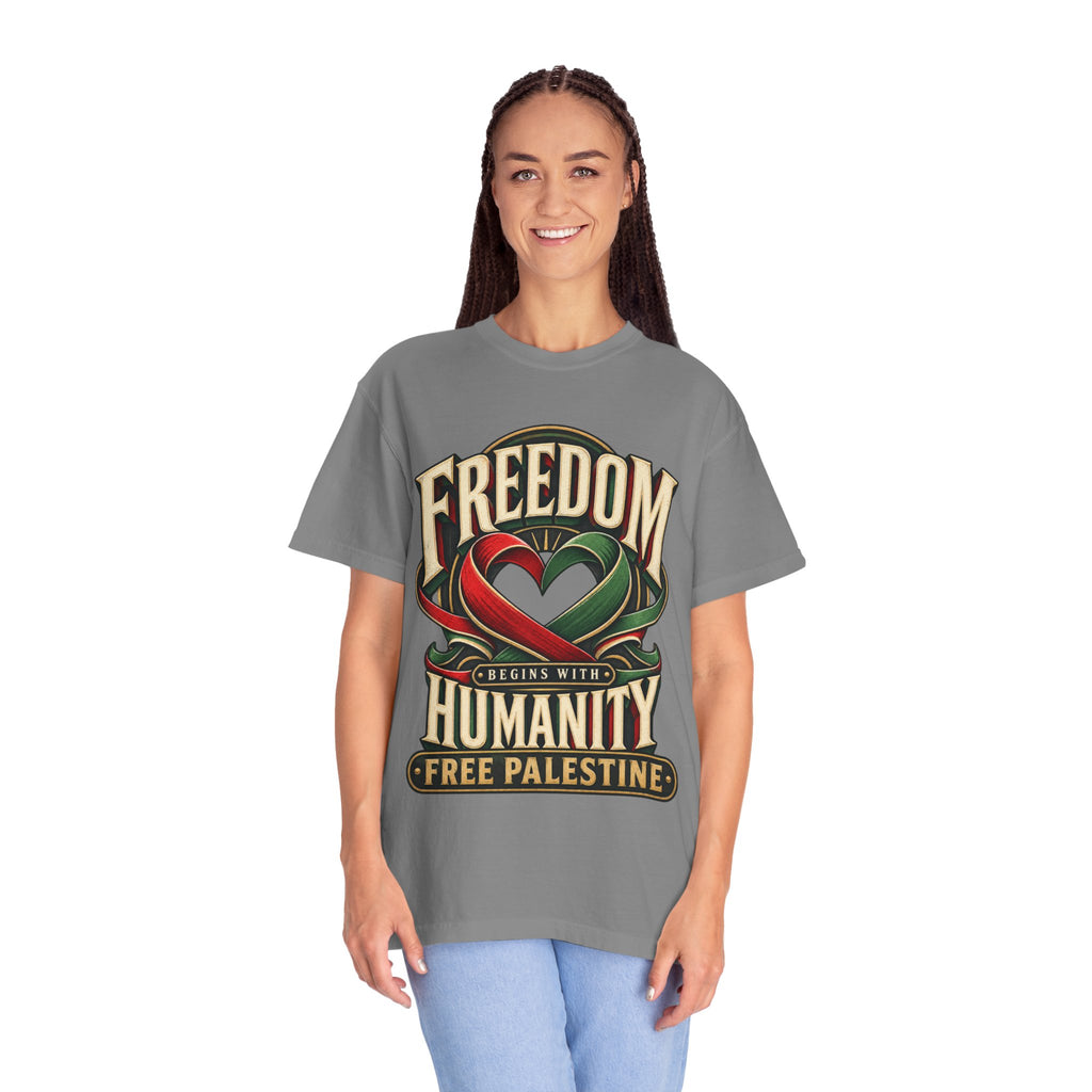 Freedom Begins With Humanity "Free Palestine" T-Shirt