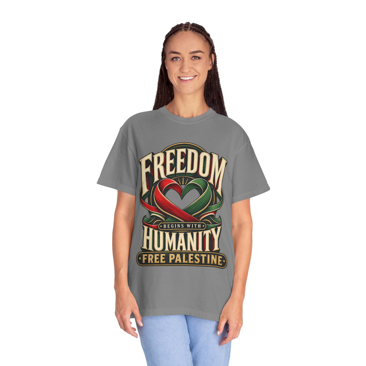 Freedom Begins With Humanity "Free Palestine" T-Shirt