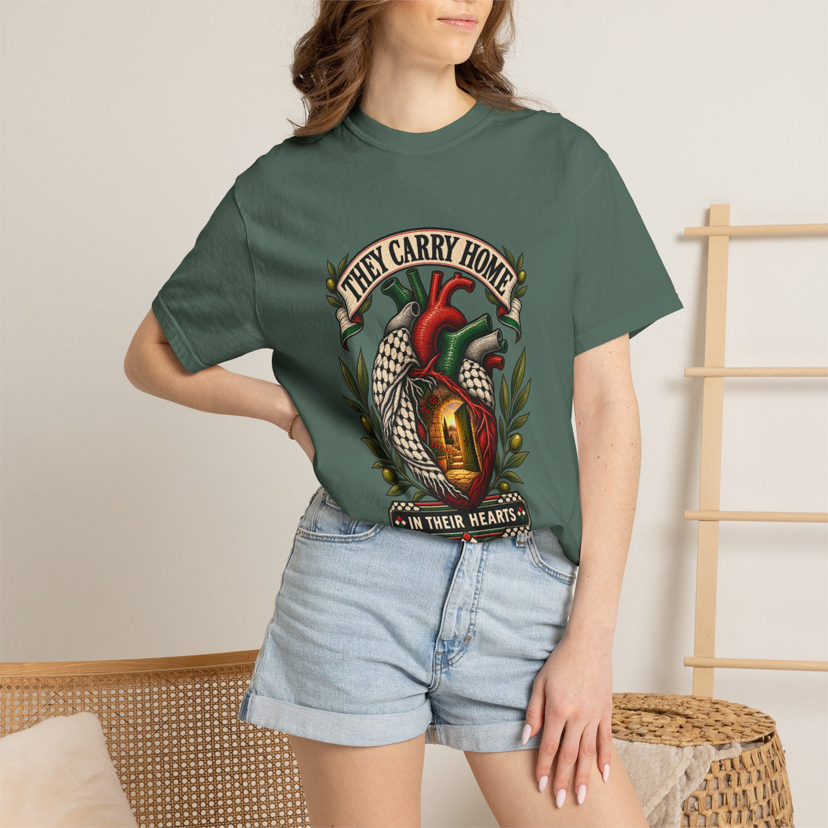 They Carry Home Heart T-Shirt — Free Palestine