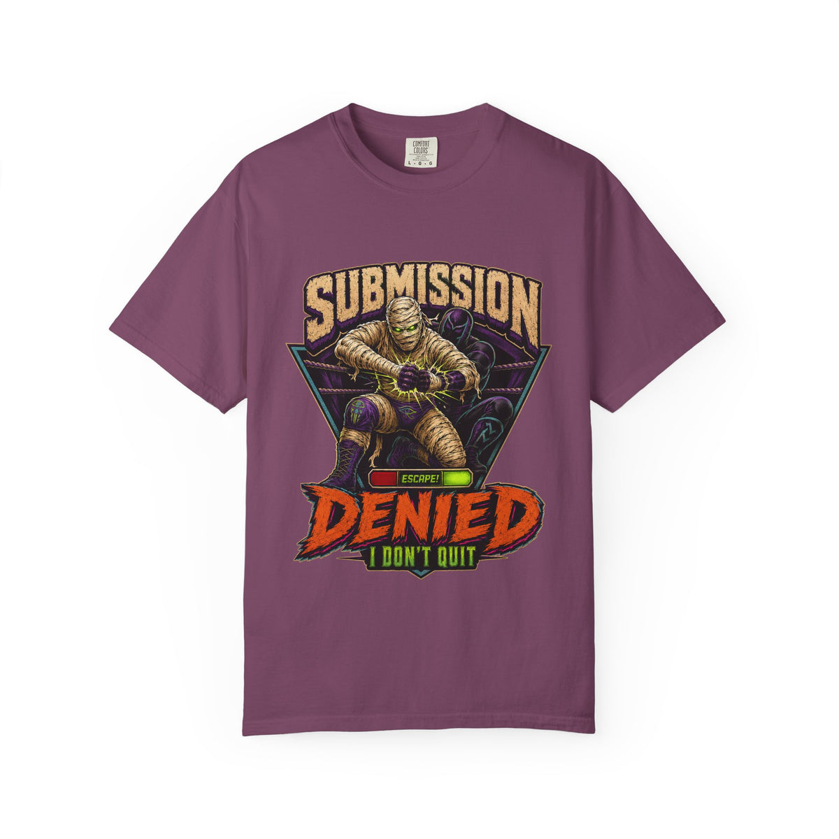 T-shirt « Submission Denied I Don't Quit » — T-shirt graphique de lutte pour Halloween