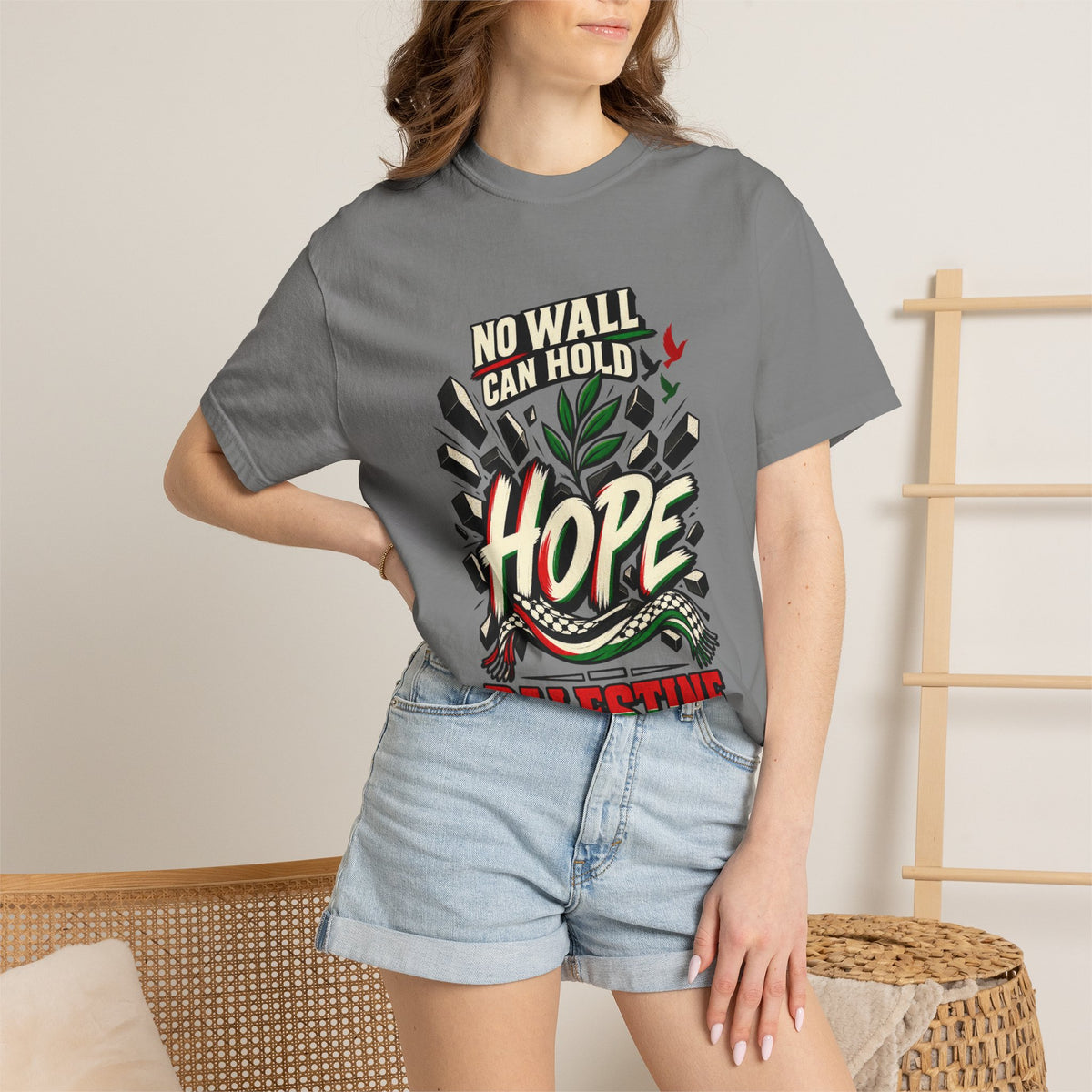 Hope Palestine T-Shirt — "No Wall Can Hold Hope" Solidarity Tee