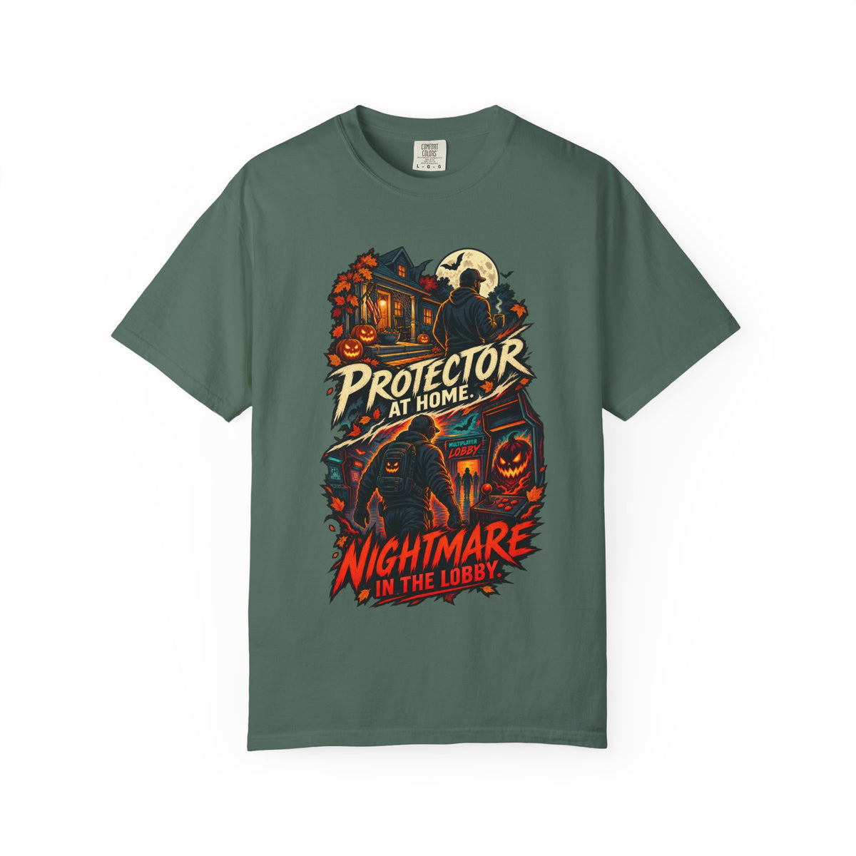 Halloween Gamer DAD Protector at Home - Nightmare in the Lobby T-Shirt