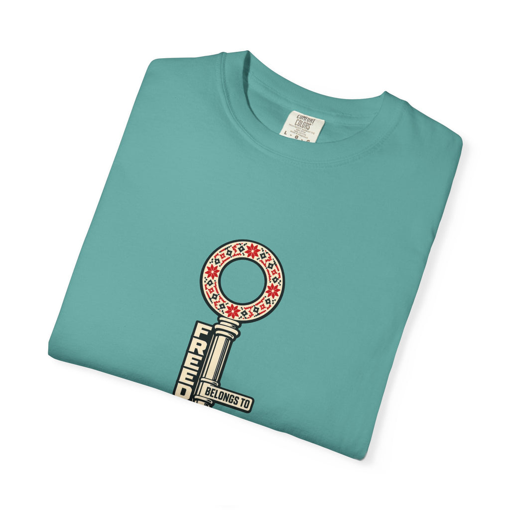 Palestine Freedom Key T-Shirt — Retro Solidarity Graphic Tee
