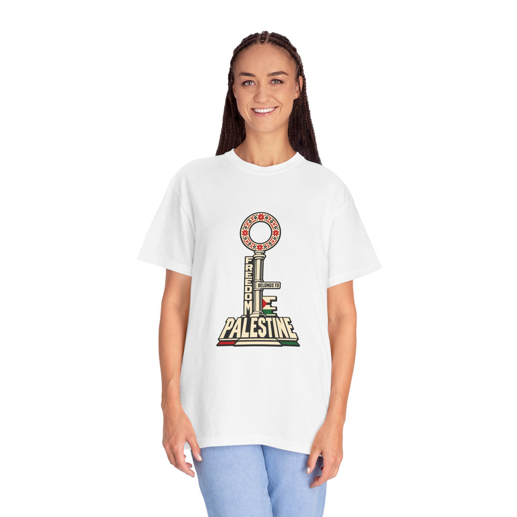 Palestine Freedom Key T-Shirt — Retro Solidarity Graphic Tee