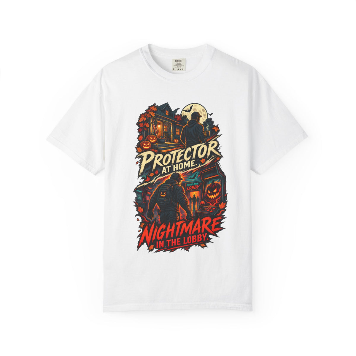 Halloween Gamer DAD Protector at Home - Nightmare in the Lobby T-Shirt