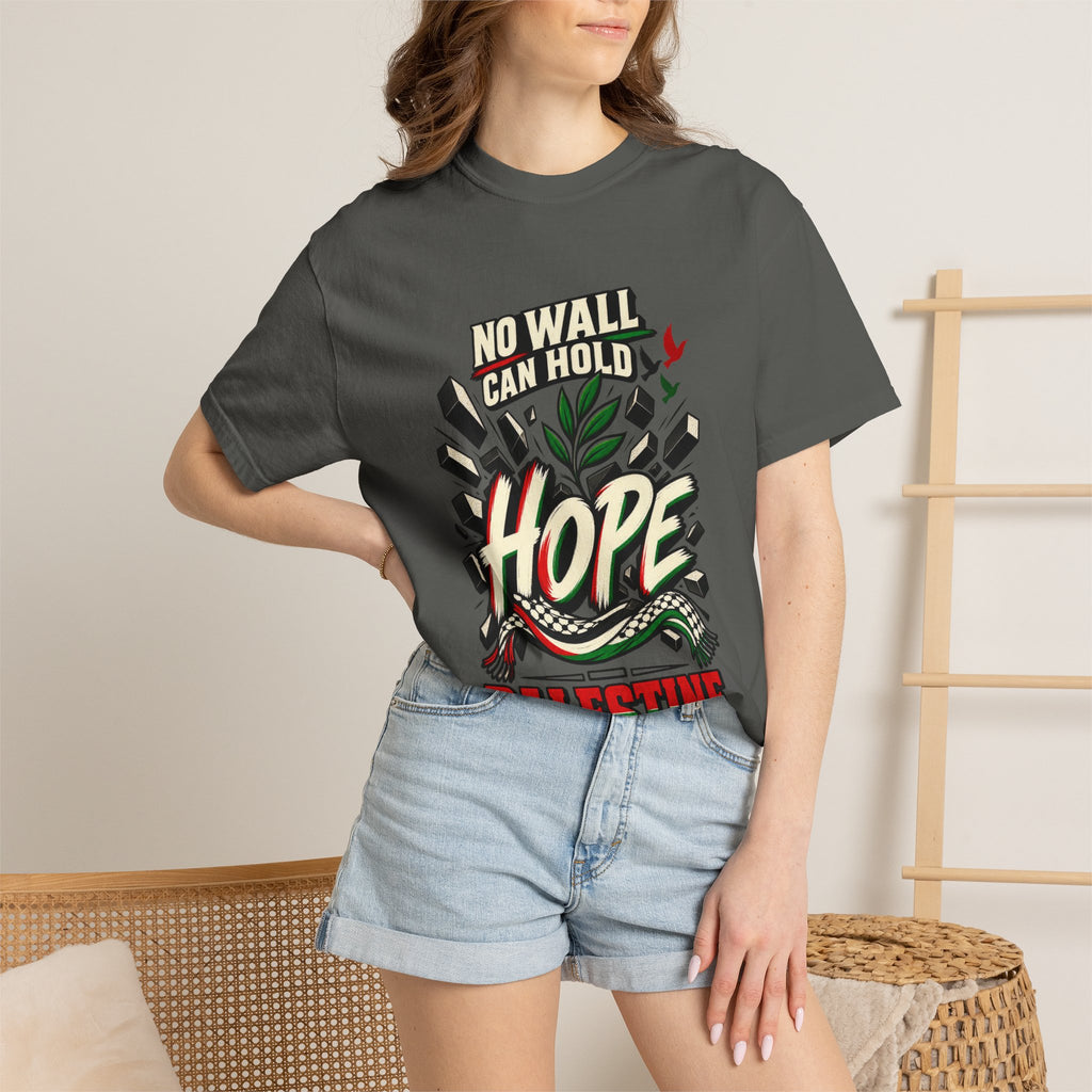 Hope Palestine T-Shirt — "No Wall Can Hold Hope" Solidarity Tee