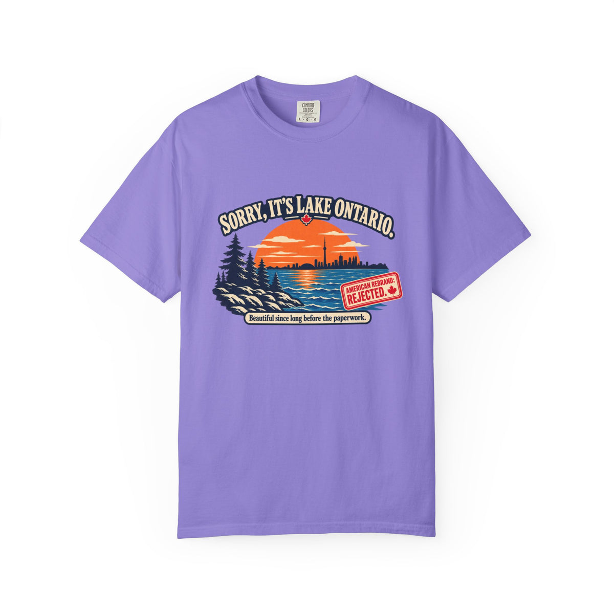 Lake Ontario Sunset T-Shirt — "Sorry, It's Lake Ontario" - Lake America Rejected
