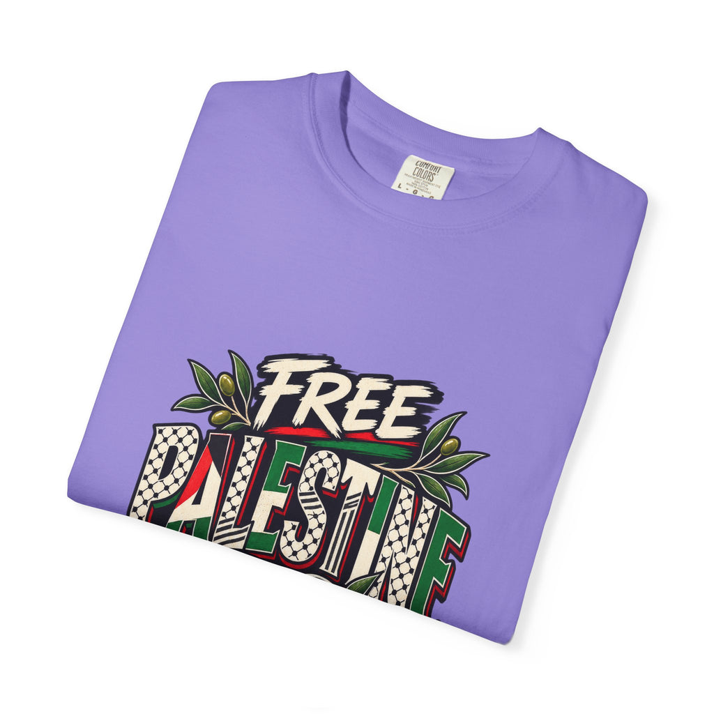Free Palestine Graphic T-Shirt — Heart & Flag Solidarity Tee