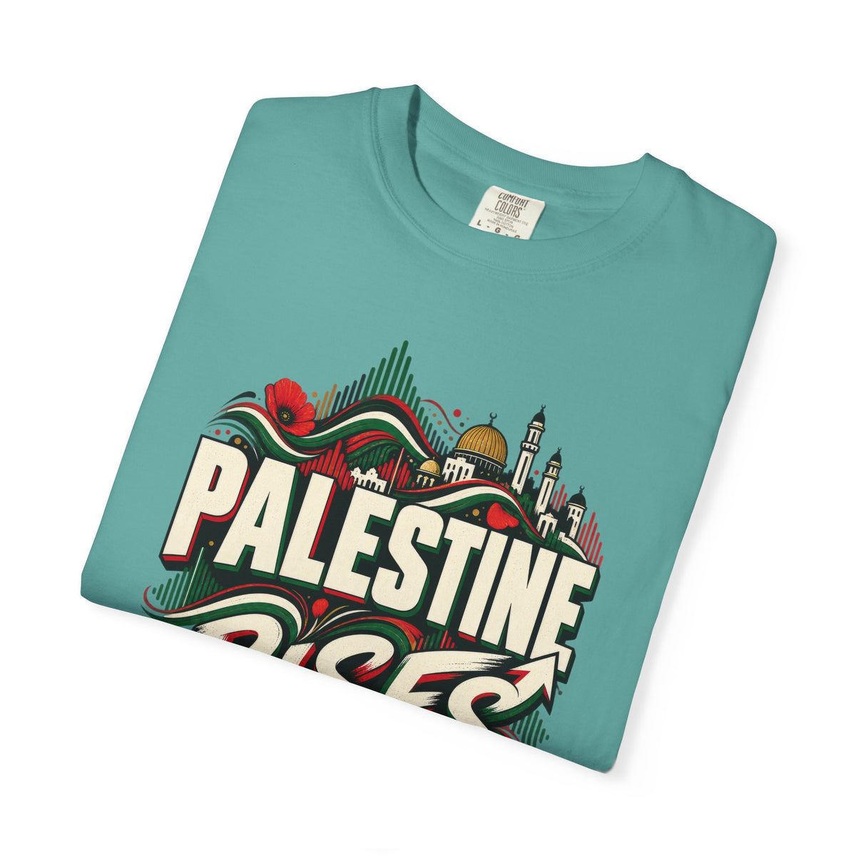 Palestine Rises Graphic T-Shirt — "Palestine Rises in Every Voice" Tee