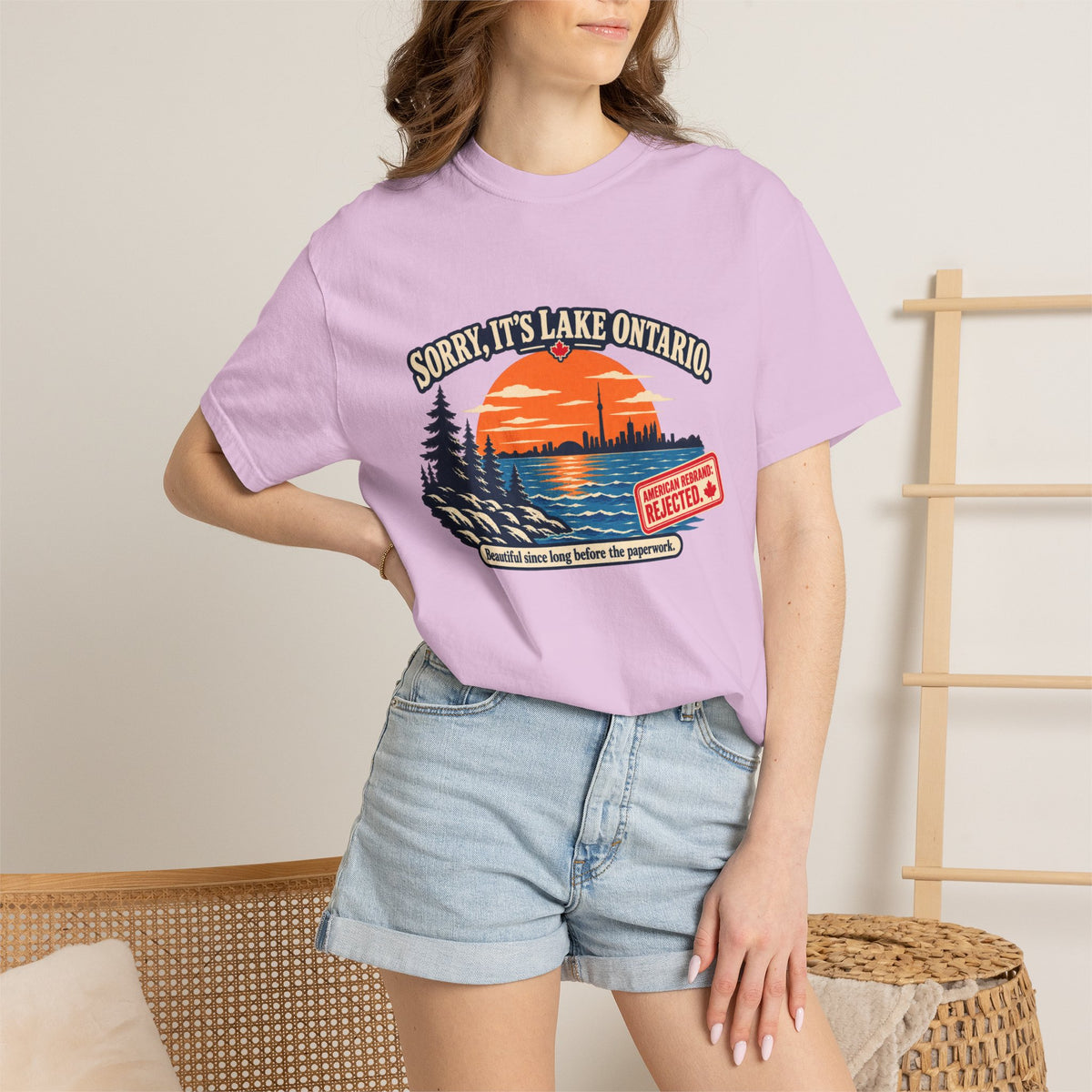 Lake Ontario Sunset T-Shirt — "Sorry, It's Lake Ontario" - Lake America Rejected