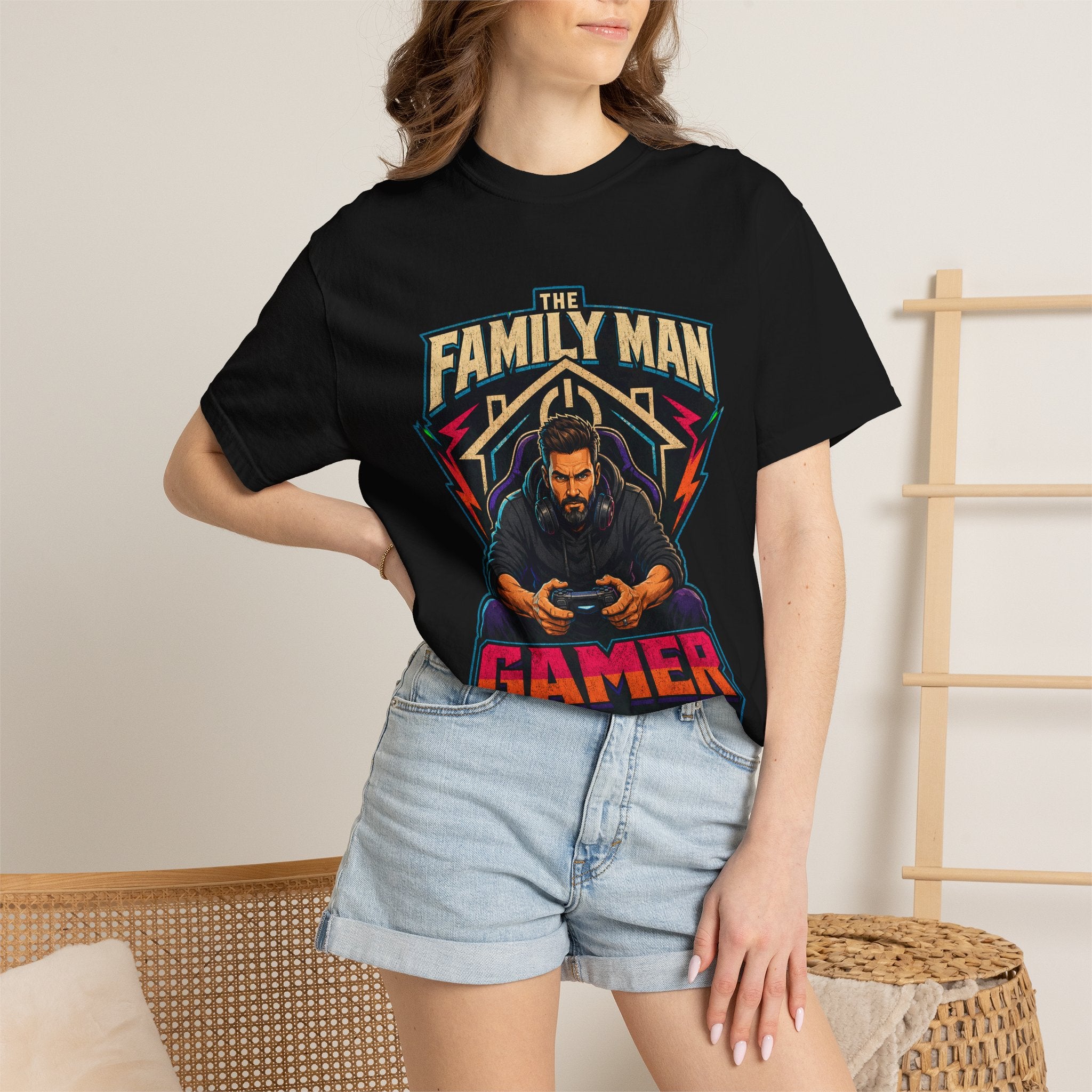 Gamer Dad T-Shirt — "The Family Man Gamer" Graphic Tee