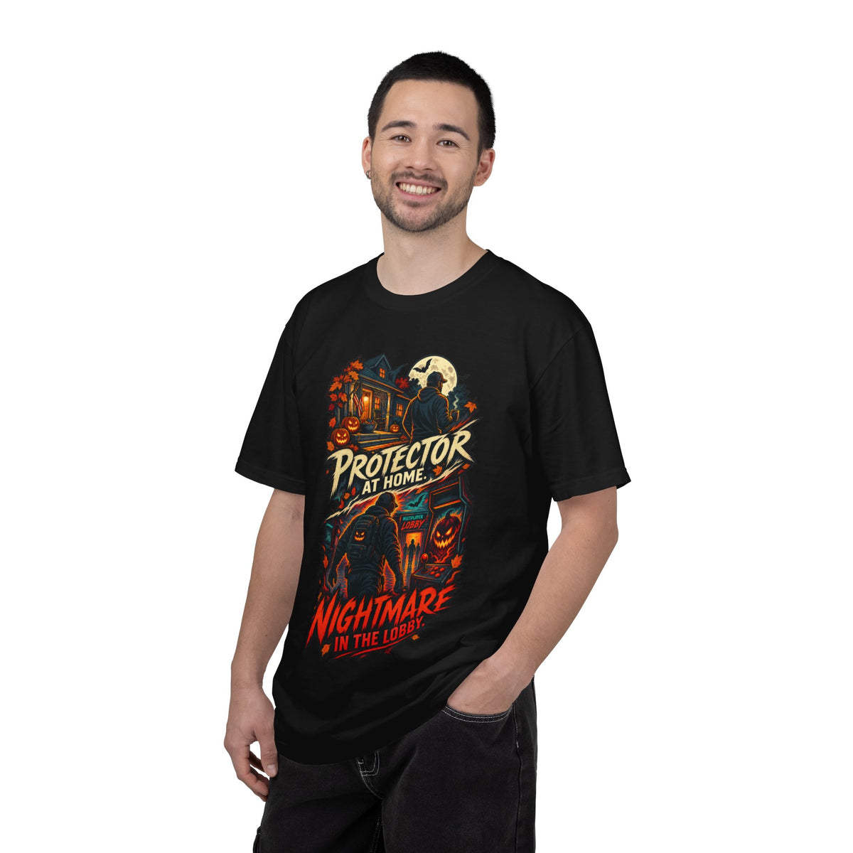 Halloween Gamer DAD Protector at Home - Nightmare in the Lobby T-Shirt