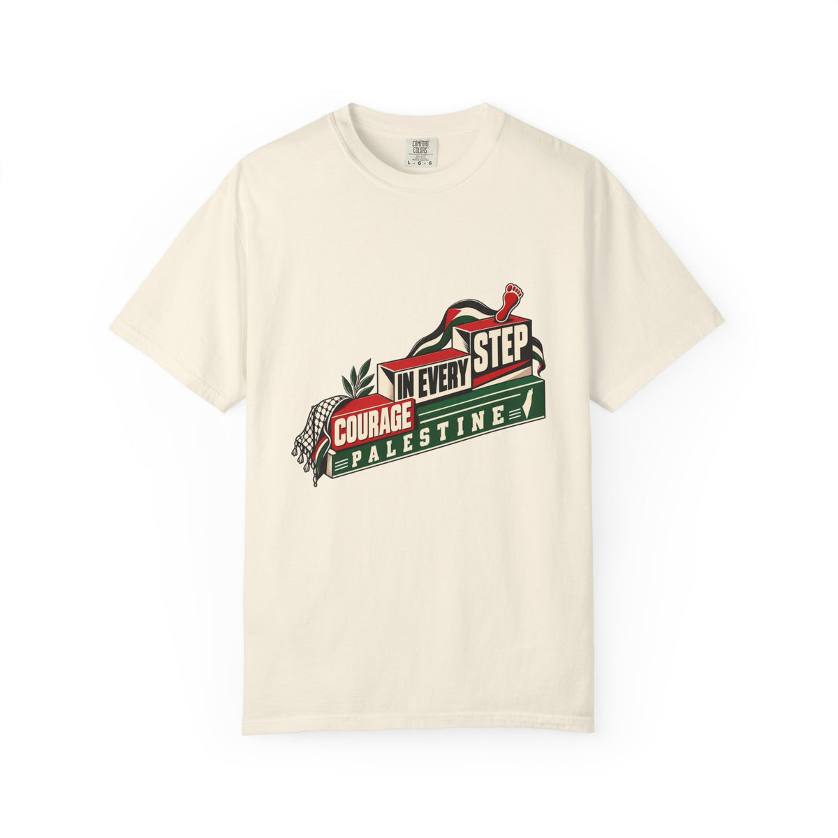 Palestine "Courage In Every Step" Graphic T-Shirt