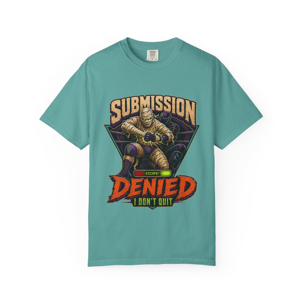 T-shirt « Submission Denied I Don't Quit » — T-shirt graphique de lutte pour Halloween
