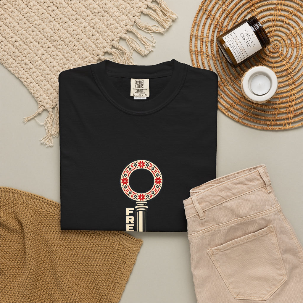 Palestine Freedom Key T-Shirt — Retro Solidarity Graphic Tee