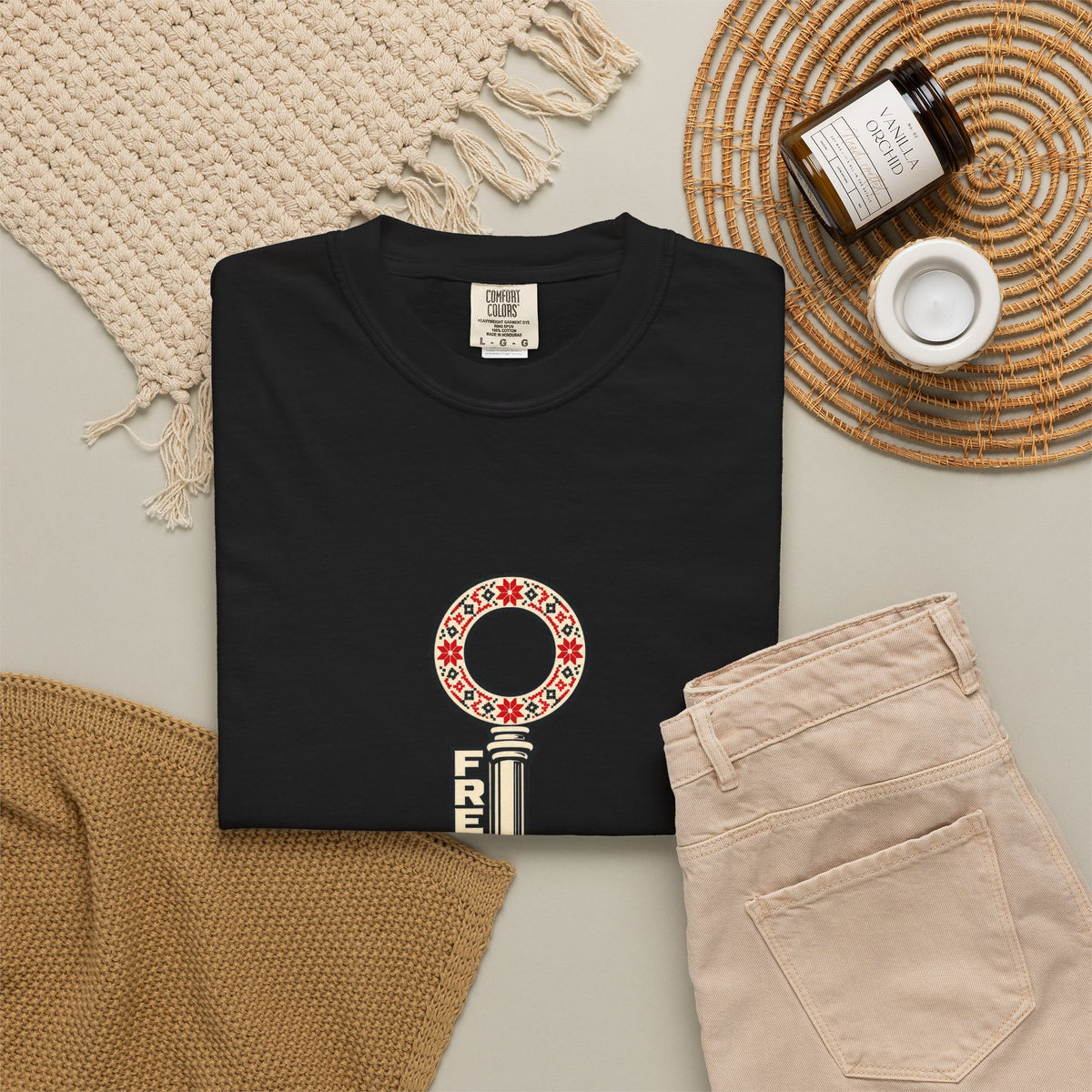 Palestine Freedom Key T-Shirt — Retro Solidarity Graphic Tee