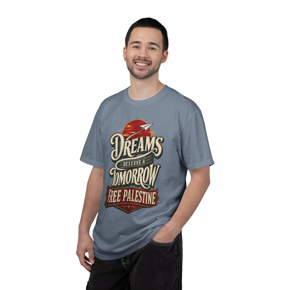 T-Shirt — "Dreams Deserve a Tomorrow: Free Palestine" Vintage Graphic Tee