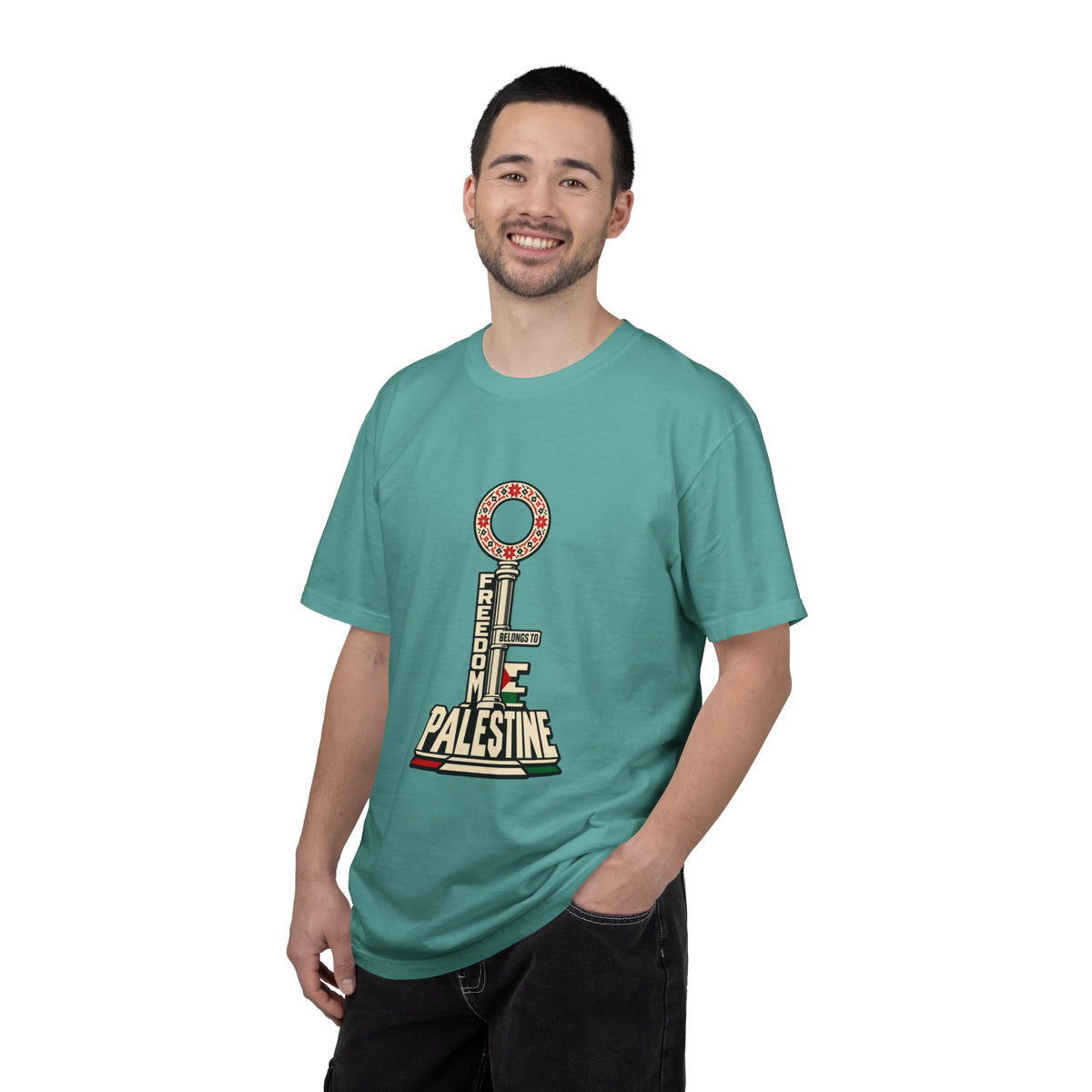 Palestine Freedom Key T-Shirt — Retro Solidarity Graphic Tee
