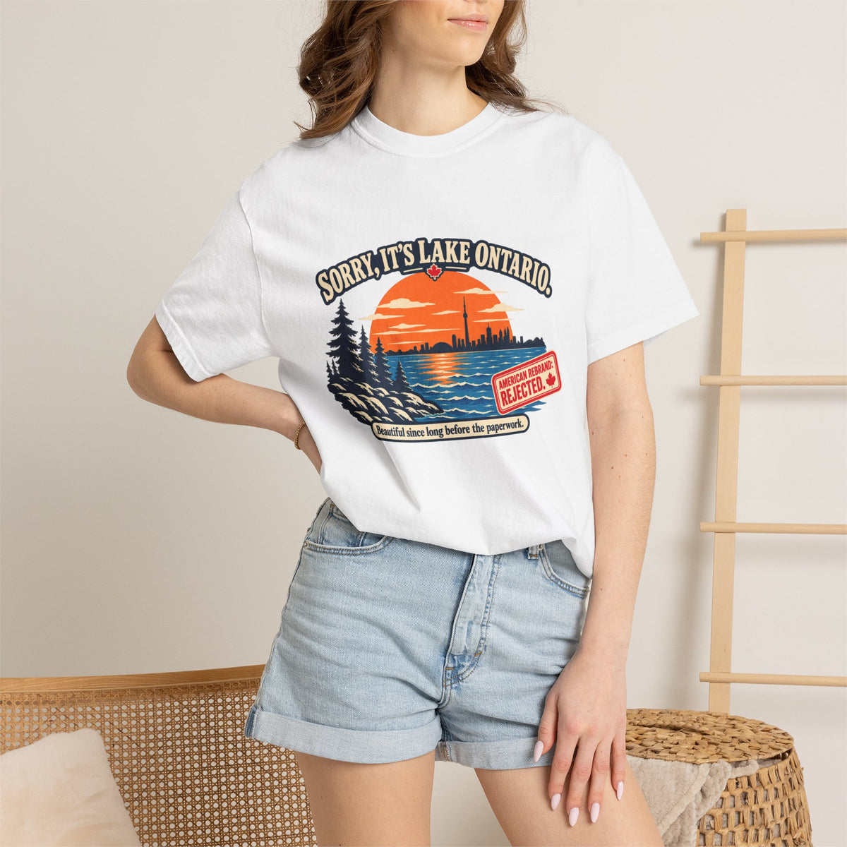 Lake Ontario Sunset T-Shirt — "Sorry, It's Lake Ontario" - Lake America Rejected