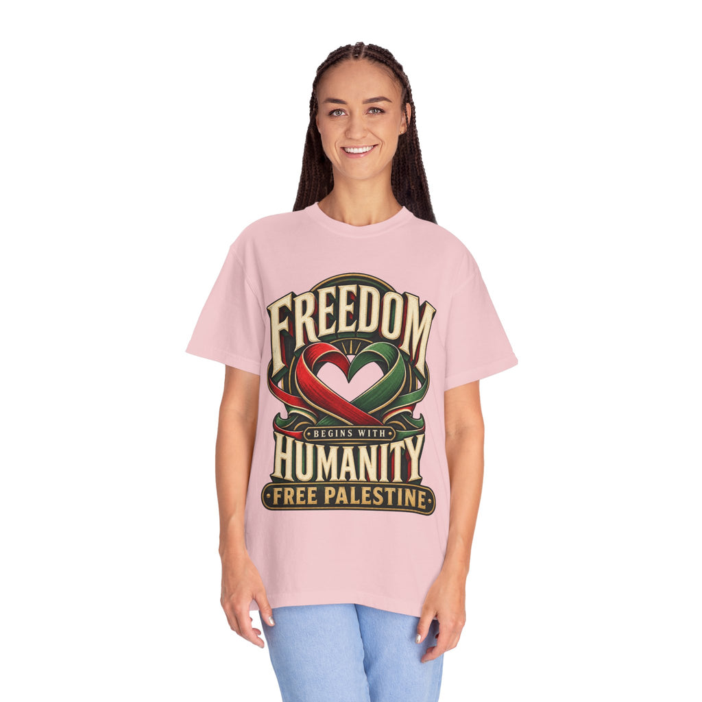 Freedom Begins With Humanity "Free Palestine" T-Shirt