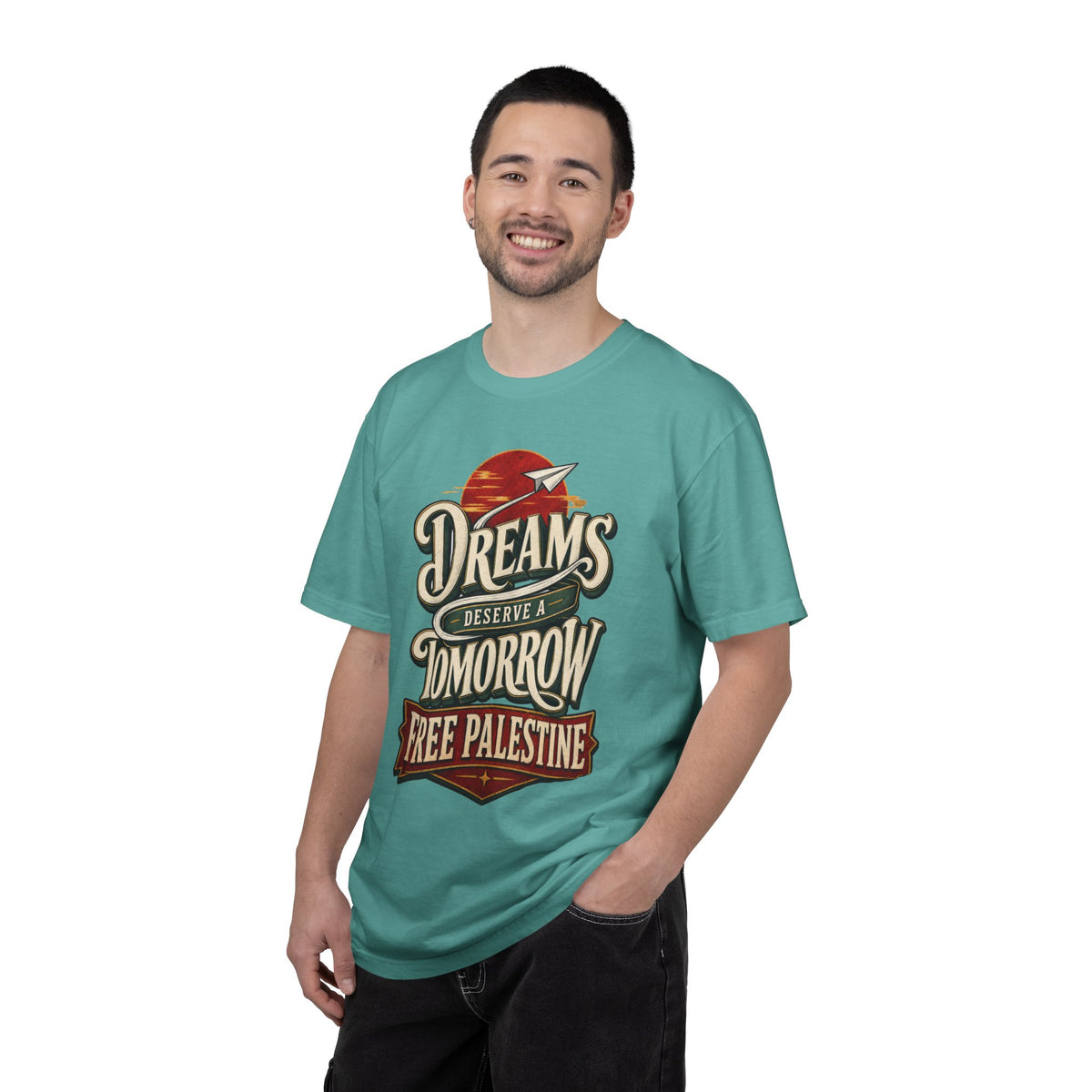 T-Shirt — "Dreams Deserve a Tomorrow: Free Palestine" Vintage Graphic Tee