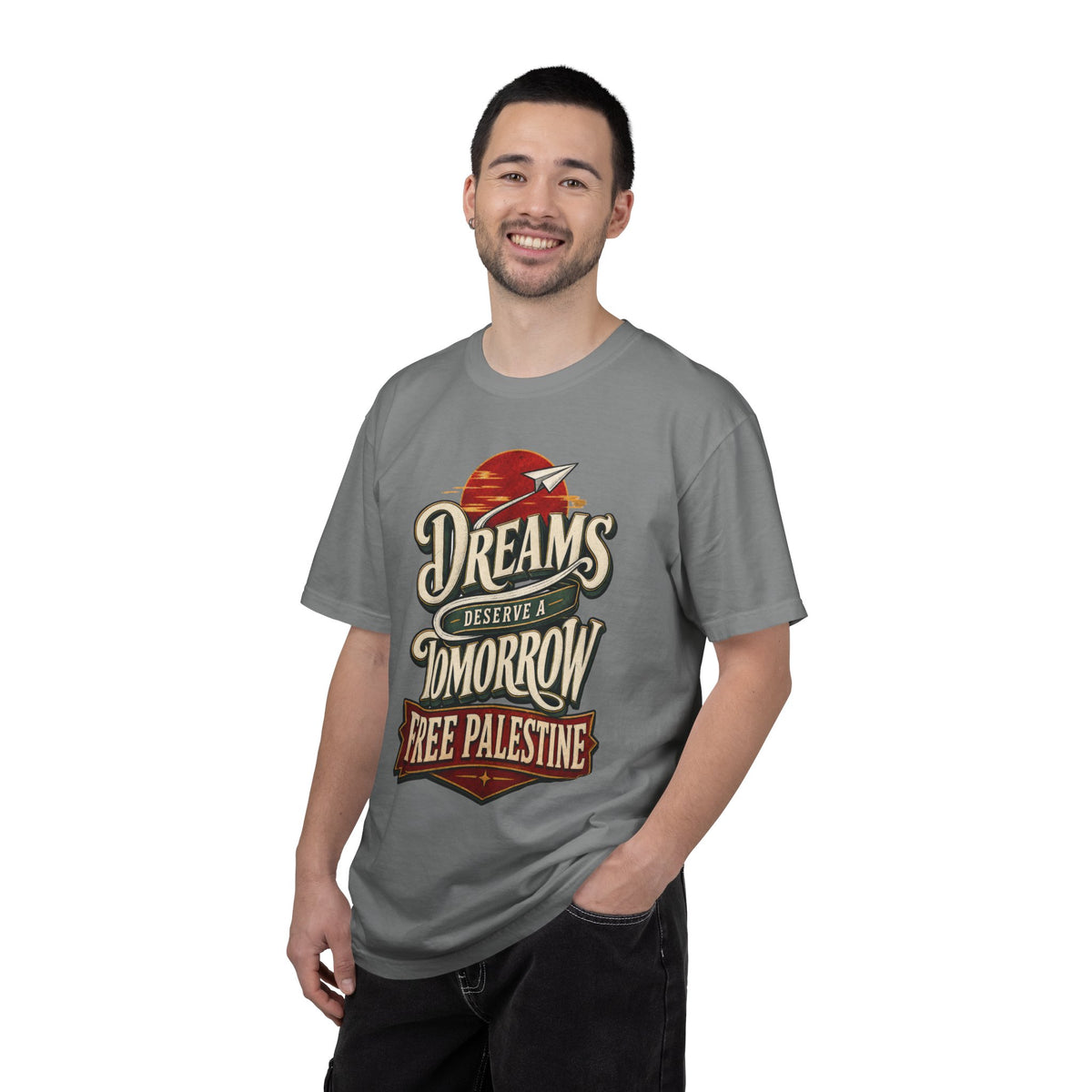 T-Shirt — "Dreams Deserve a Tomorrow: Free Palestine" Vintage Graphic Tee