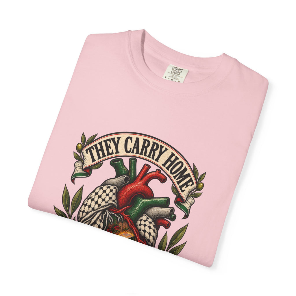 They Carry Home Heart T-Shirt — Free Palestine