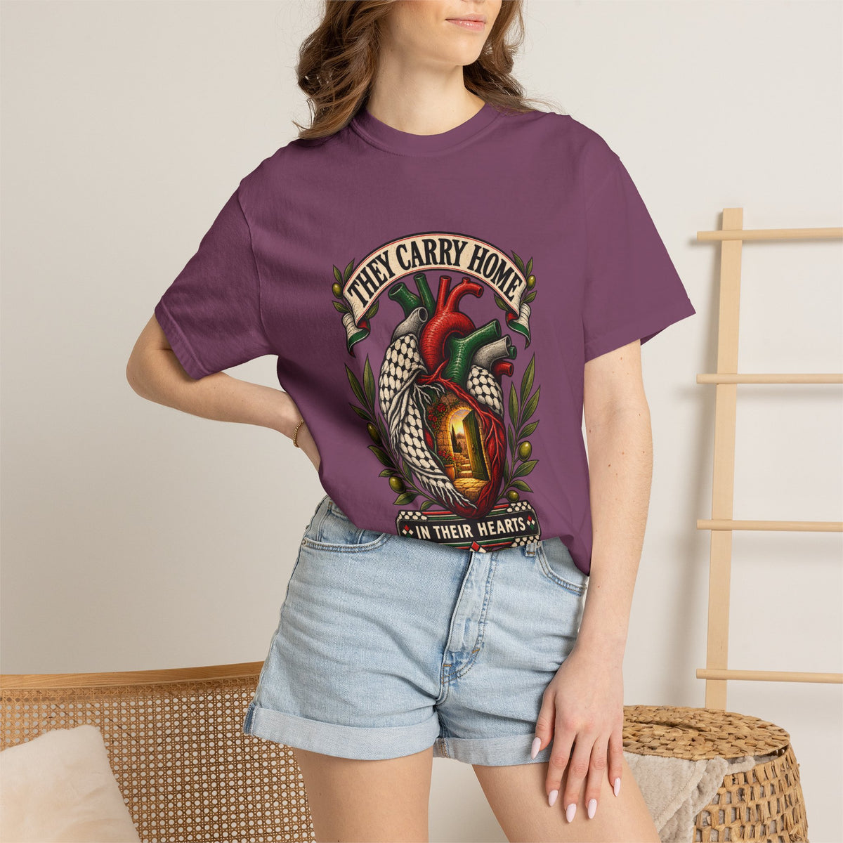 They Carry Home Heart T-Shirt — Free Palestine