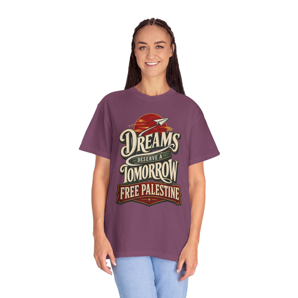 T-Shirt — "Dreams Deserve a Tomorrow: Free Palestine" Vintage Graphic Tee