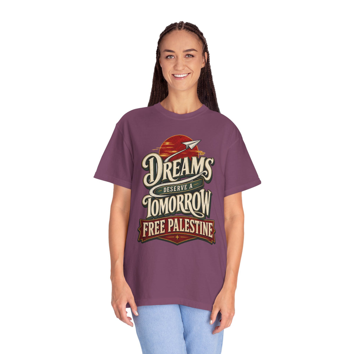T-Shirt — "Dreams Deserve a Tomorrow: Free Palestine" Vintage Graphic Tee