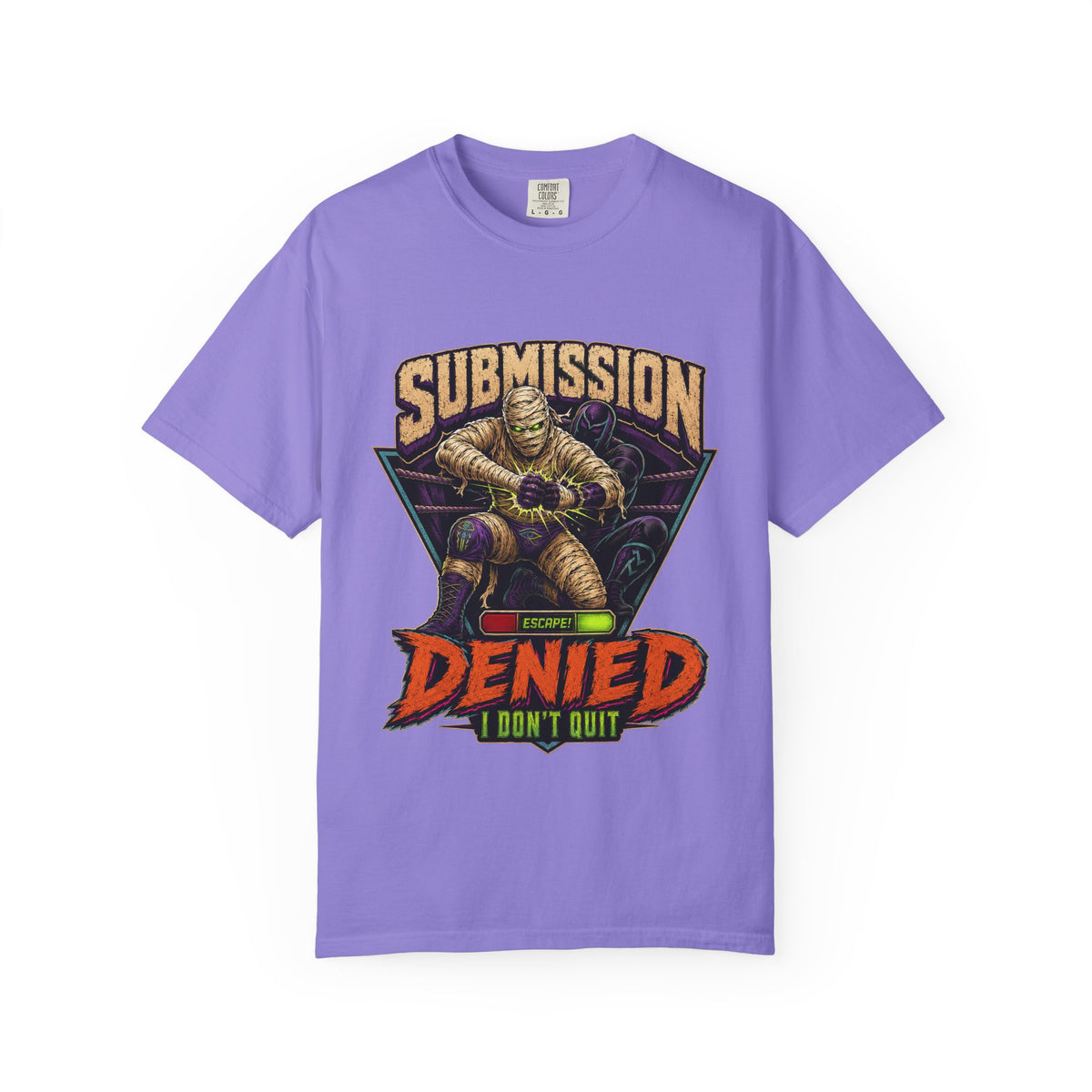 T-shirt « Submission Denied I Don't Quit » — T-shirt graphique de lutte pour Halloween