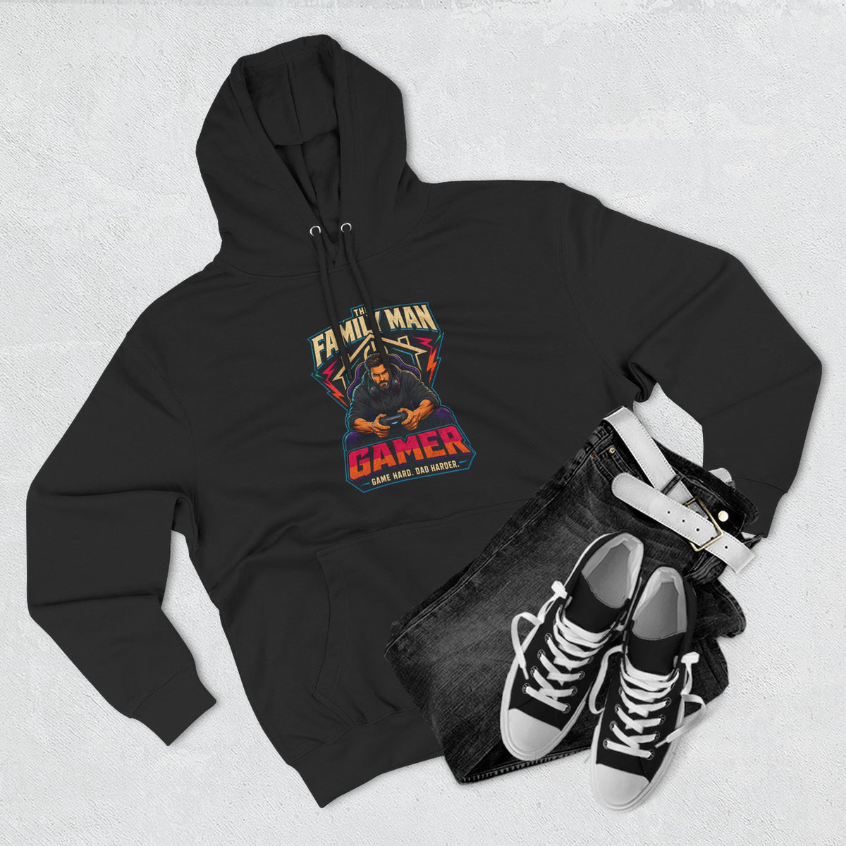Sweat à capuche "Papa Gamer" — Pull graphique "Papa de famille et Gamer"