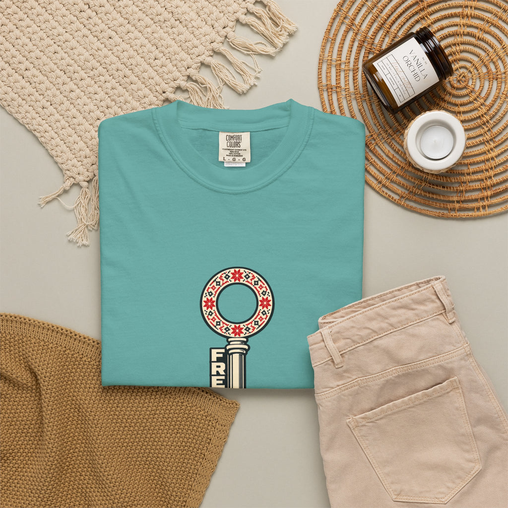 Palestine Freedom Key T-Shirt — Retro Solidarity Graphic Tee